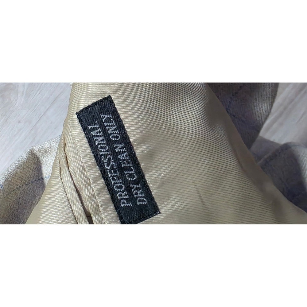 Haspel Men's Beige Blue Check Blazer Two-Button Double Vent 22" Chest - Picture 5 of 8